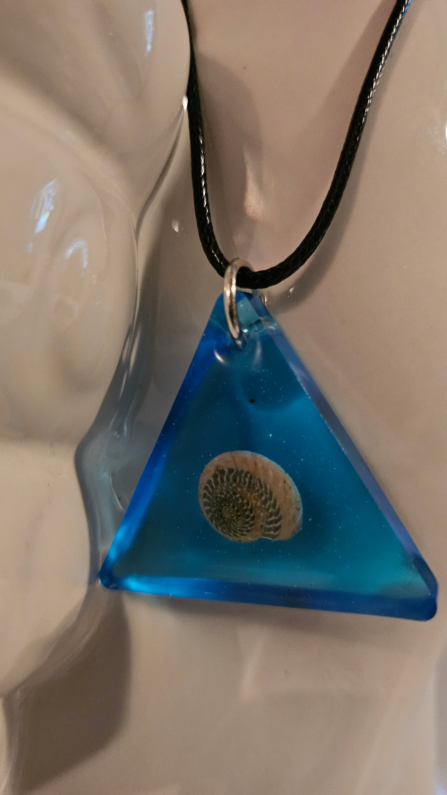 Triangle Shell Pendant (Handmade with Resin)