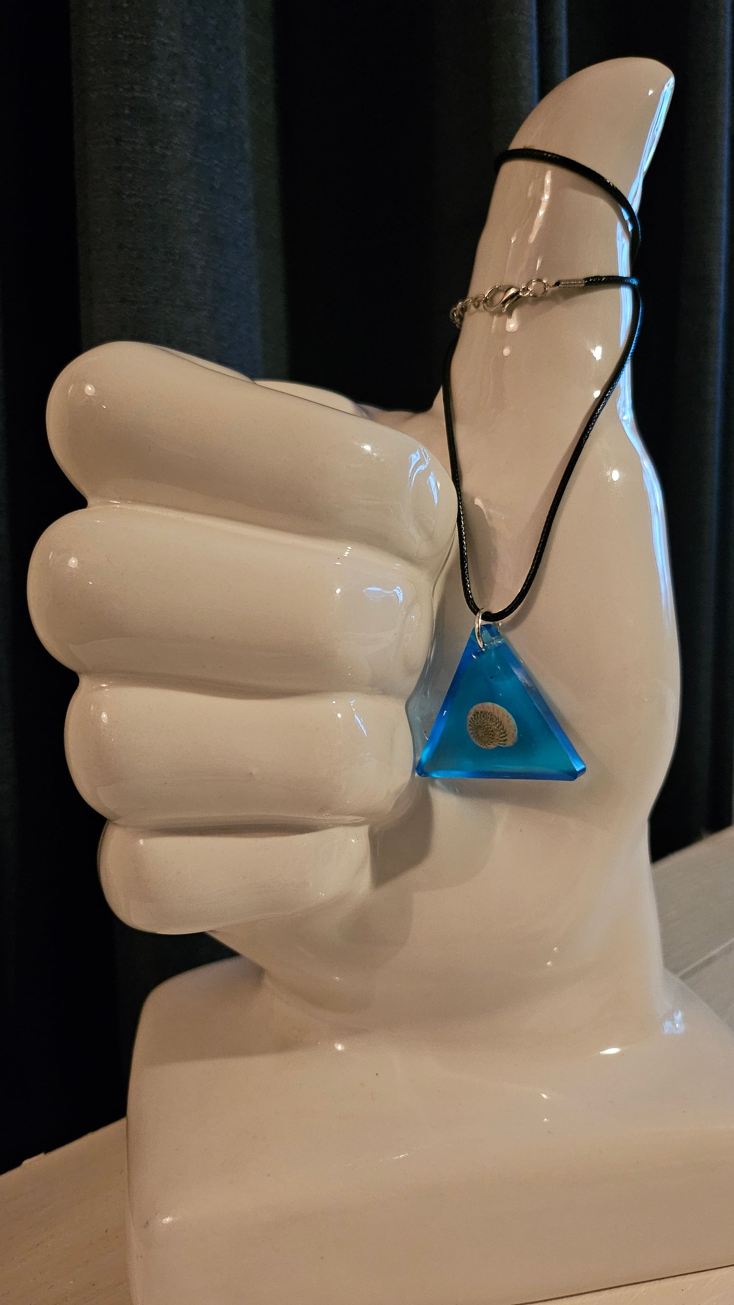 Triangle Shell Pendant (Handmade with Resin)