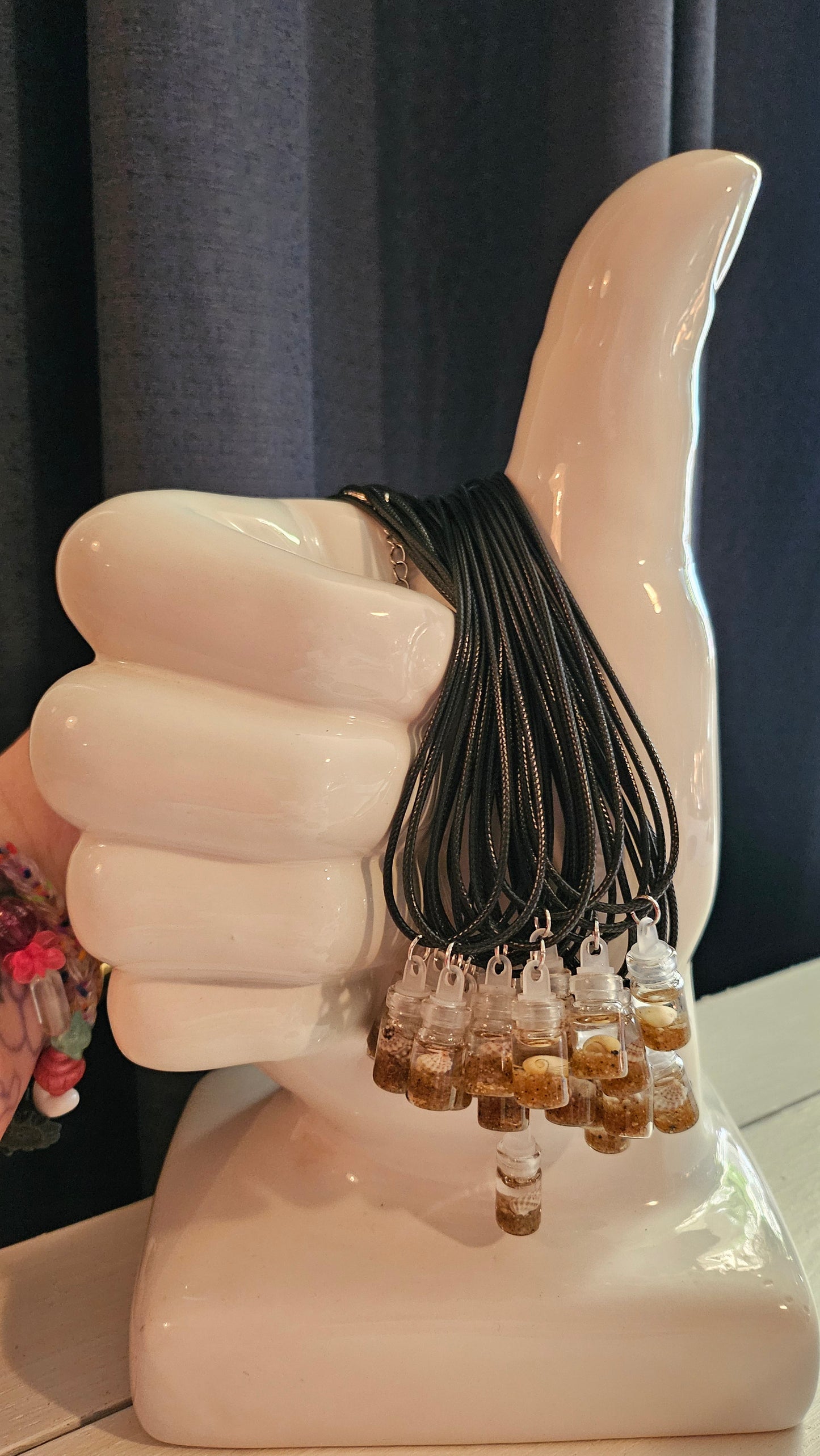 Sea Snail Shell in a Bottle (Handmade Resin Necklace Pendant)