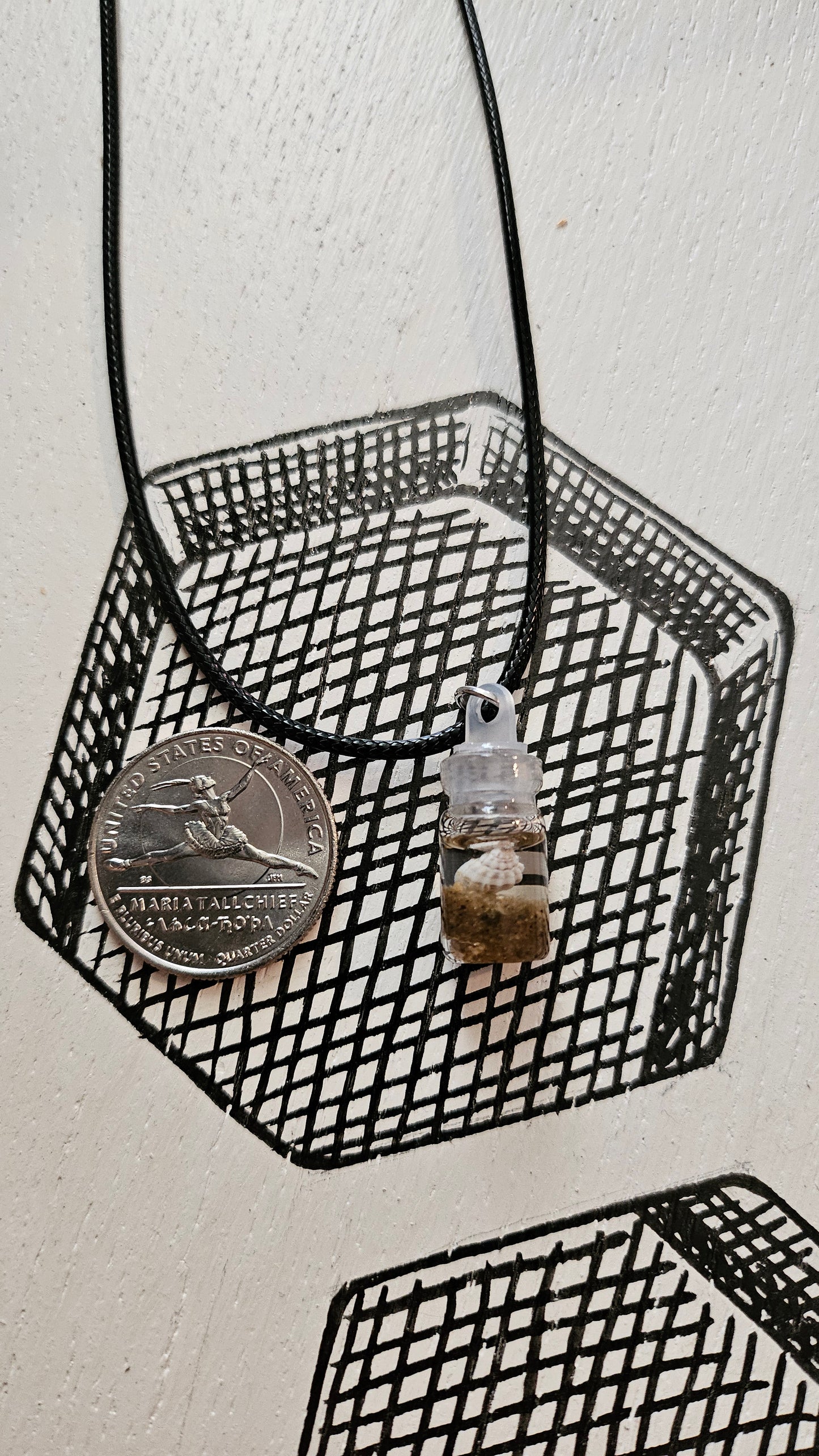 Sea Snail Shell in a Bottle (Handmade Resin Necklace Pendant)