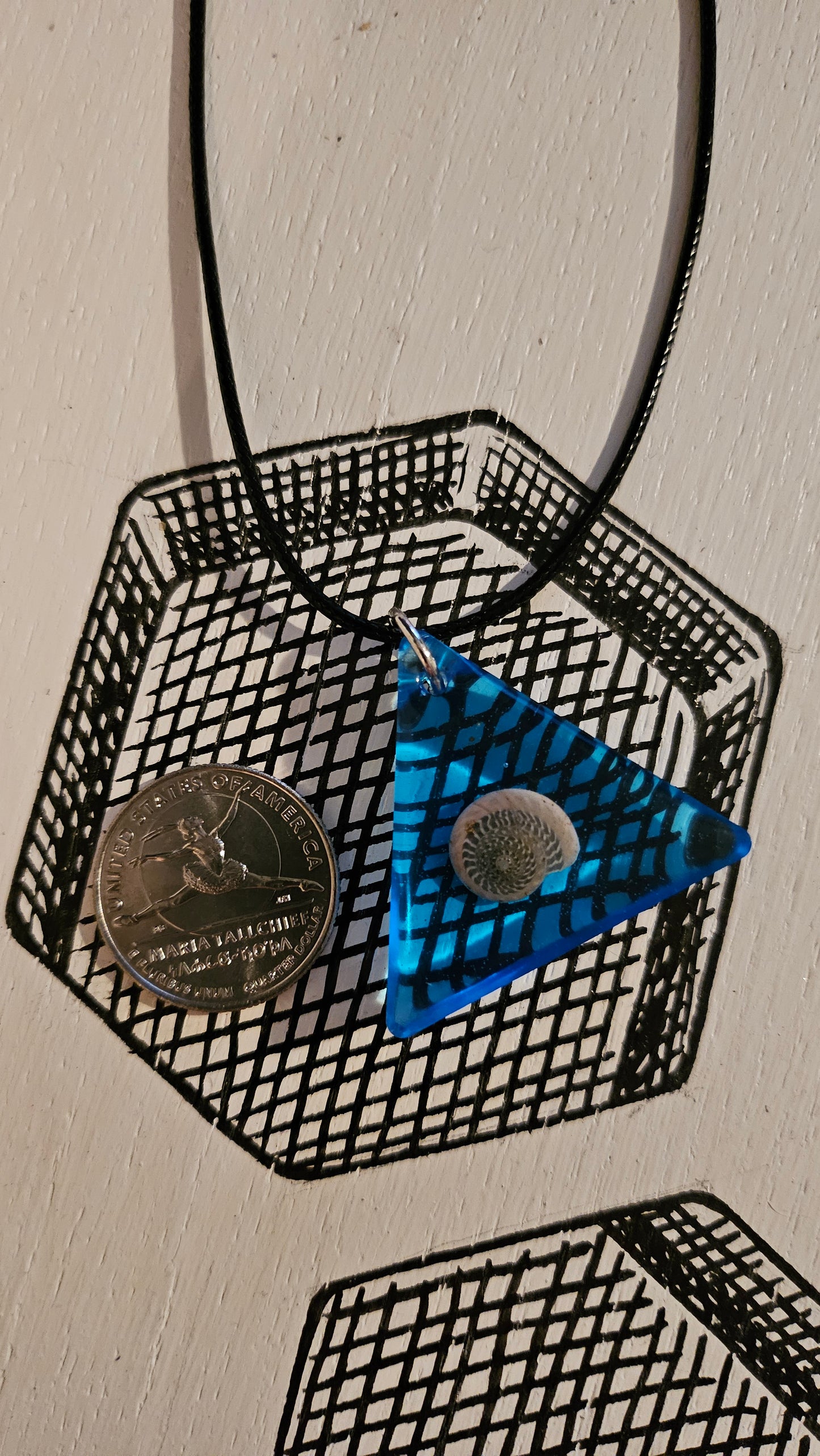 Triangle Shell Pendant (Handmade with Resin)