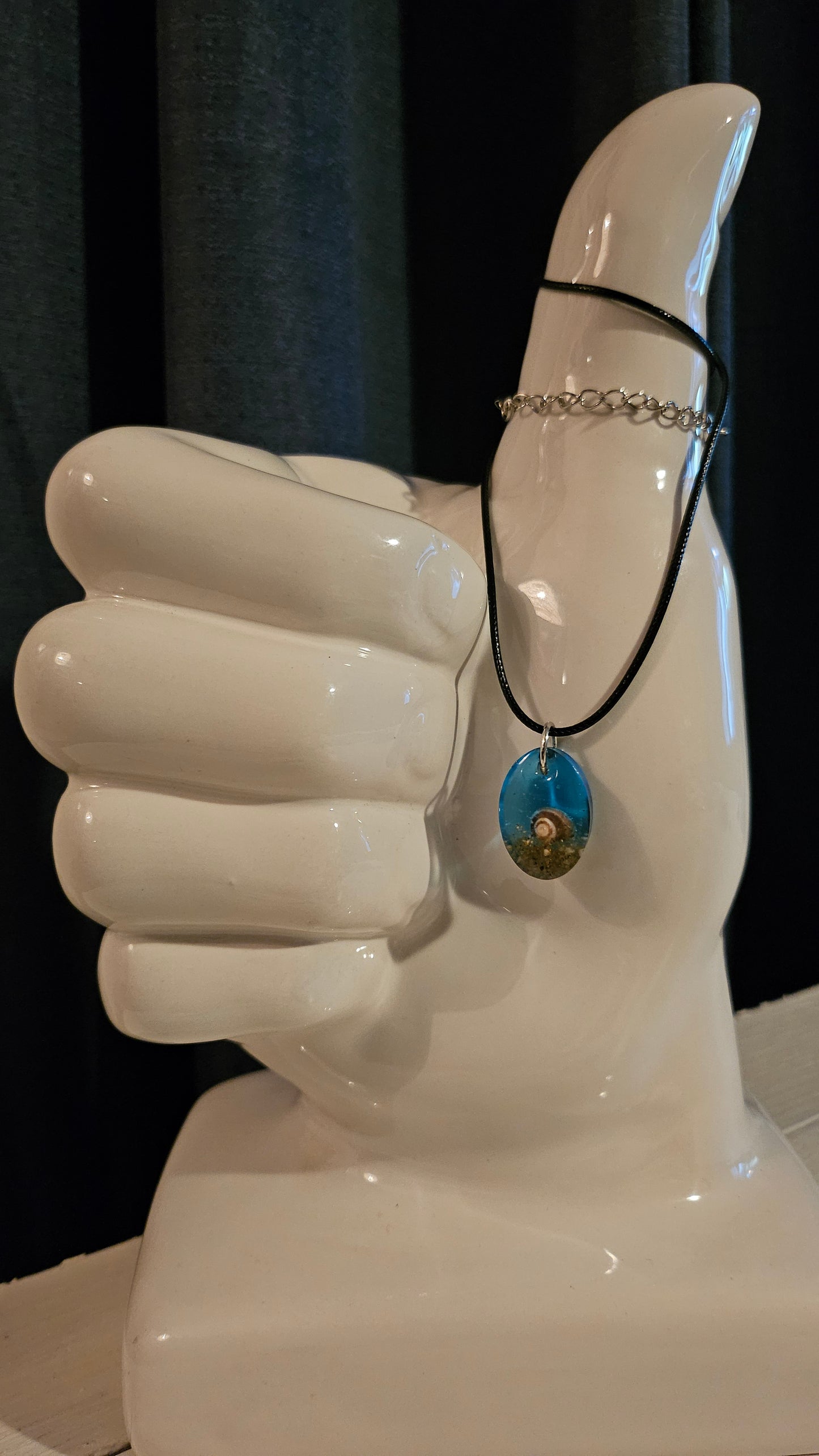 Tiny Oval Pendant (Handmade with Resin)