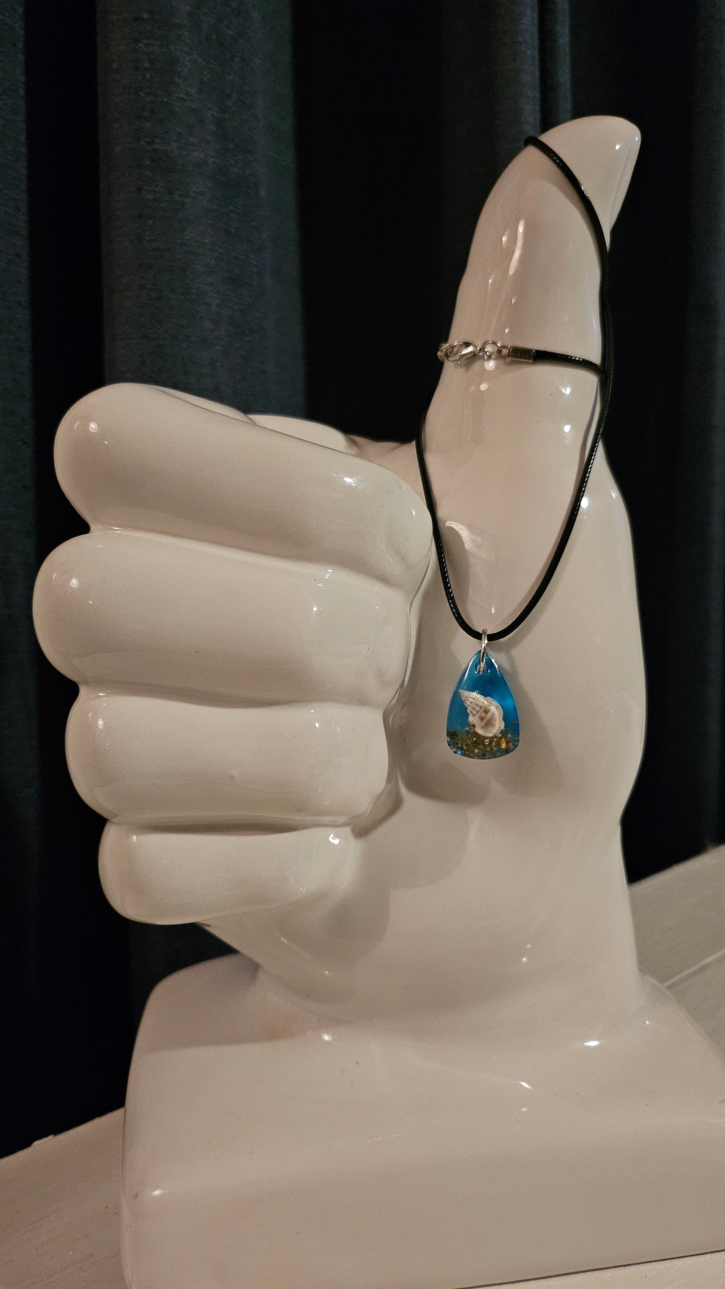 Small Teardrop Pendant with Shell