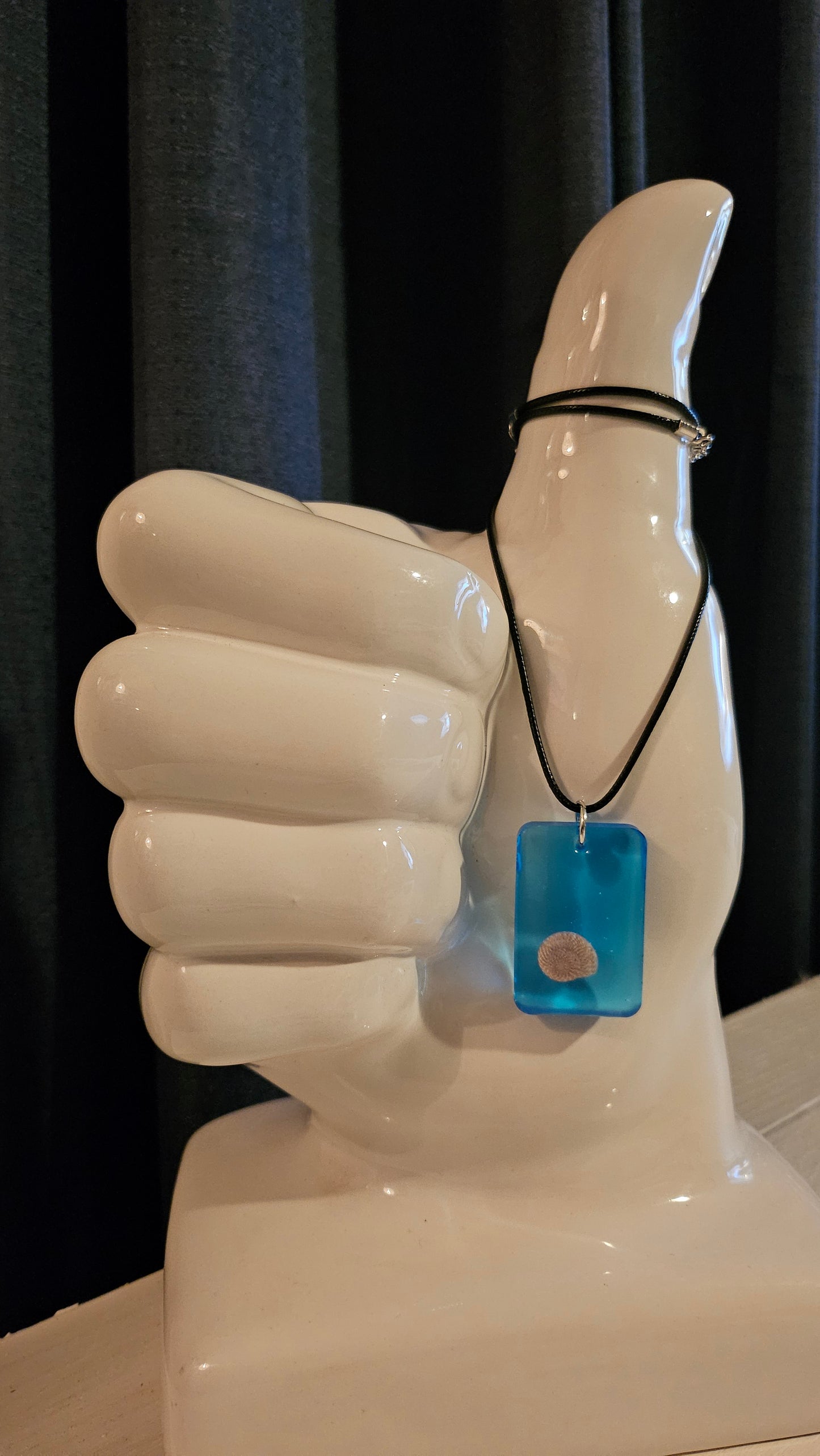 Rectangle Shell Pendant (Handmade with Resin)