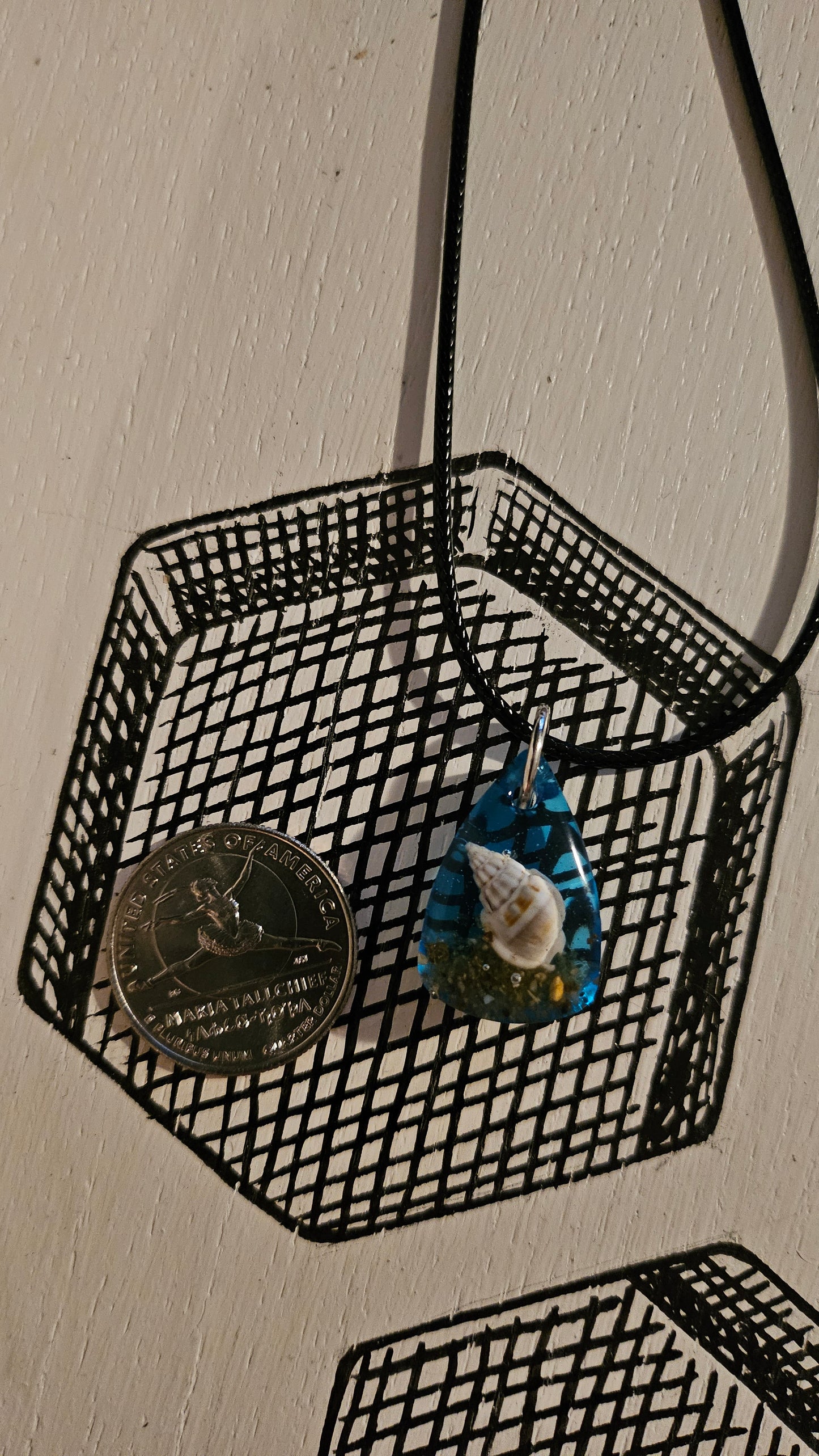 Small Teardrop Pendant with Shell